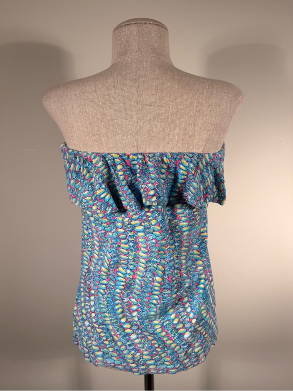 Lilly Pulitzer Wiley Strapless Ruffle Tube Top Clam Jam Print Seashell Nautical - Picture 16 of 16